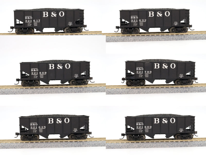 Walthers HO Scale Gold Line USRA 55 Ton 2-Bay Hopper 6-Car Set Baltimore and Ohio