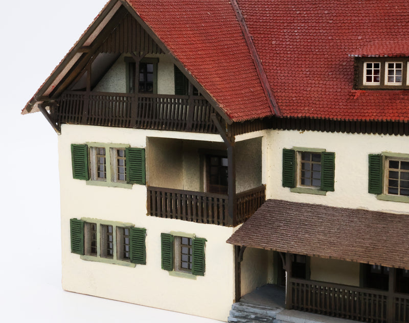Tan Home Red Roof With Porch