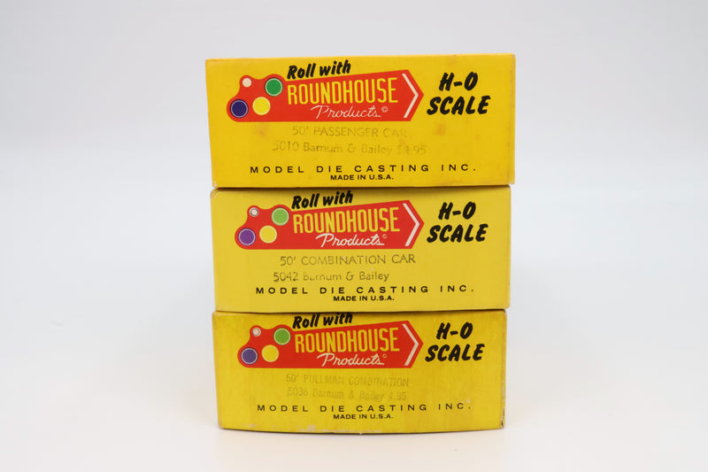 Athearn HO Scale 50’ Passenger Car Barnum and Bailey 3-Car Set