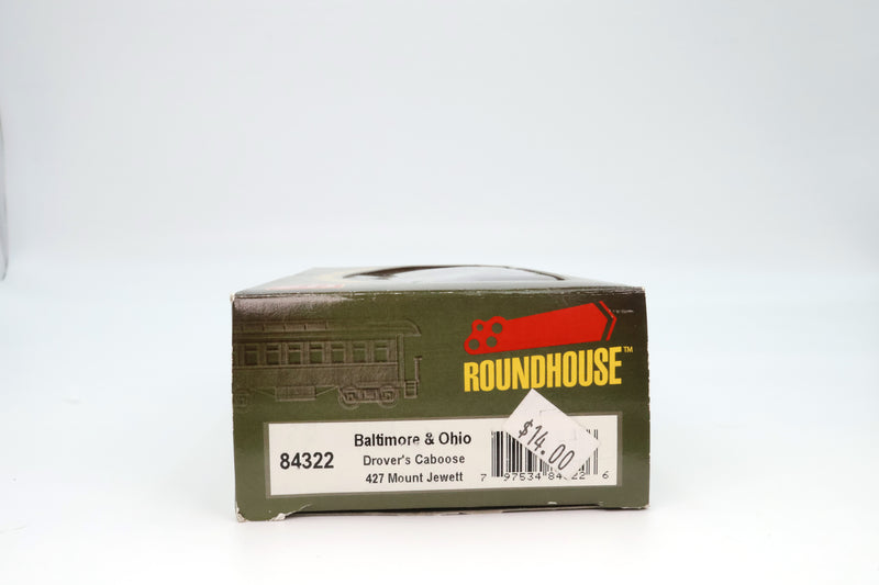 Roundhouse HO Scale Drover’s Caboose Mount Jewett Baltimore and Ohio #427