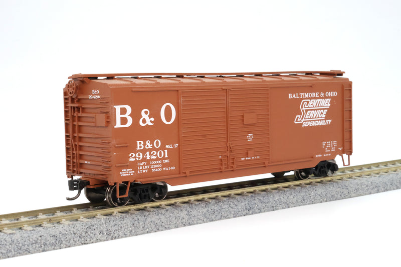 Athearn HO Scale 40’ Double Door Box Car Sentinel Service Baltimore and Ohio #294201