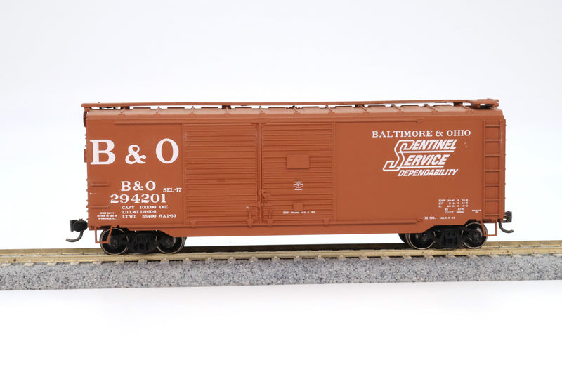 Athearn HO Scale 40’ Double Door Box Car Sentinel Service Baltimore and Ohio #294201
