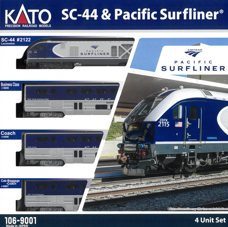 N Scale KATO Amtrak Siemens SC-44 Charger Pacific Surfliner 4-Unit Set